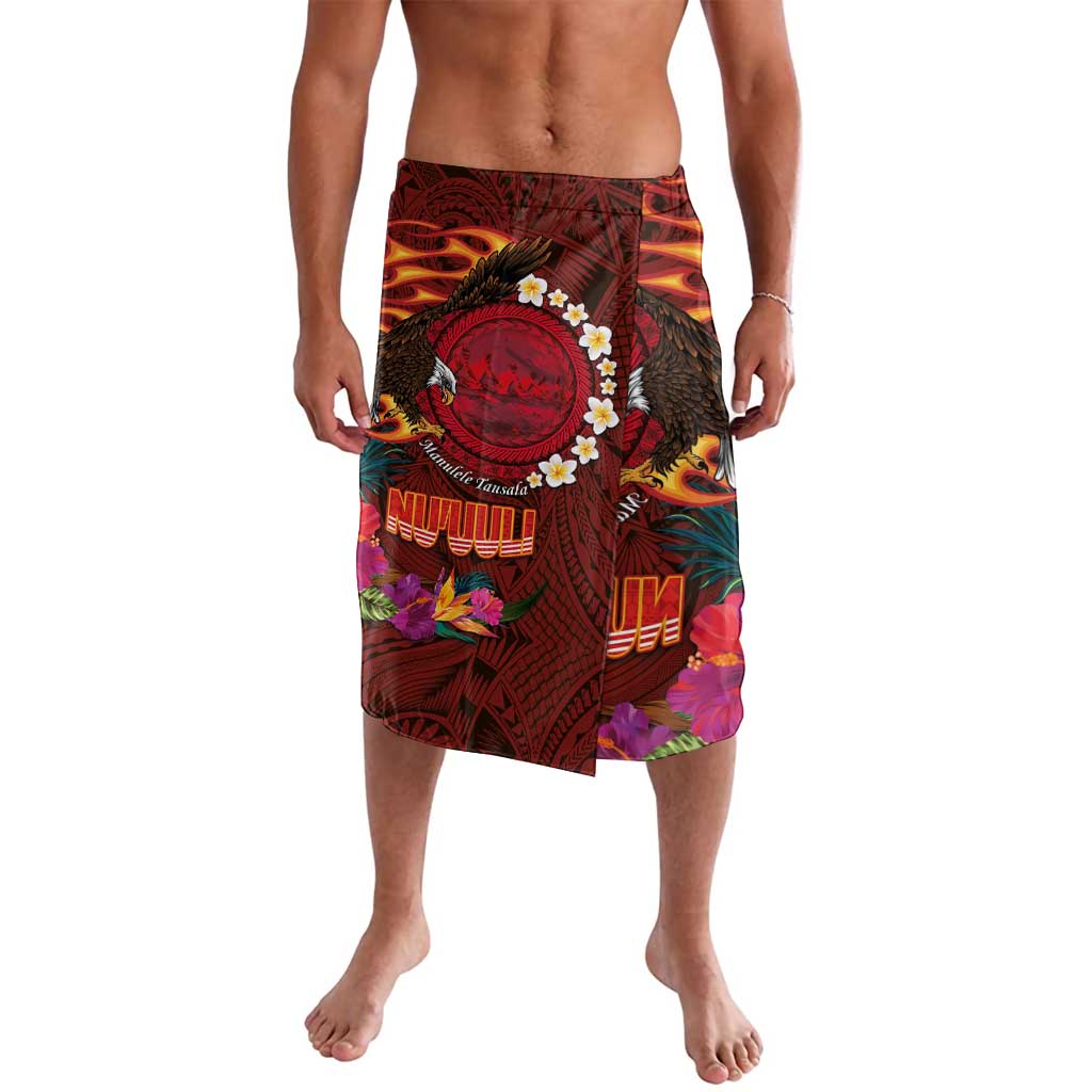 American Samoa Manulele Tausala Nu'uuli Lavalava Tatau Art Pattern with Tropical Plants LT03 Red - Polynesian Pride