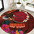 American Samoa Manulele Tausala Nu'uuli Round Carpet Tatau Art Pattern with Tropical Plants