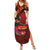 American Samoa Manulele Tausala Nu'uuli Summer Maxi Dress Tatau Art Pattern with Tropical Plants