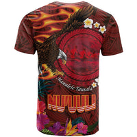 American Samoa Manulele Tausala Nu'uuli T Shirt Tatau Art Pattern with Tropical Plants LT03 - Polynesian Pride