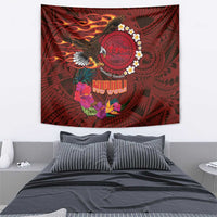 American Samoa Manulele Tausala Nu'uuli Tapestry Tatau Art Pattern with Tropical Plants LT03 - Polynesian Pride