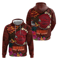 American Samoa Manulele Tausala Nu'uuli Zip Hoodie Tatau Art Pattern with Tropical Plants LT03 - Polynesian Pride