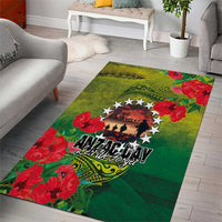 Cook Islands ANDAC Day Area Rug Honor and Remember Soliders-Forever in My Thoughts Grunge Style LT03 - Polynesian Pride