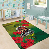 Cook Islands ANDAC Day Area Rug Honor and Remember Soliders-Forever in My Thoughts Grunge Style LT03 - Polynesian Pride