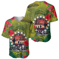 Cook Islands ANDAC Day Baseball Jersey Honor and Remember Soliders-Forever in My Thoughts Grunge Style LT03 - Polynesian Pride