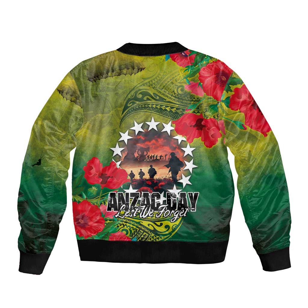 Cook Islands ANDAC Day Bomber Jacket Honor and Remember Soliders-Forever in My Thoughts Grunge Style LT03 - Polynesian Pride