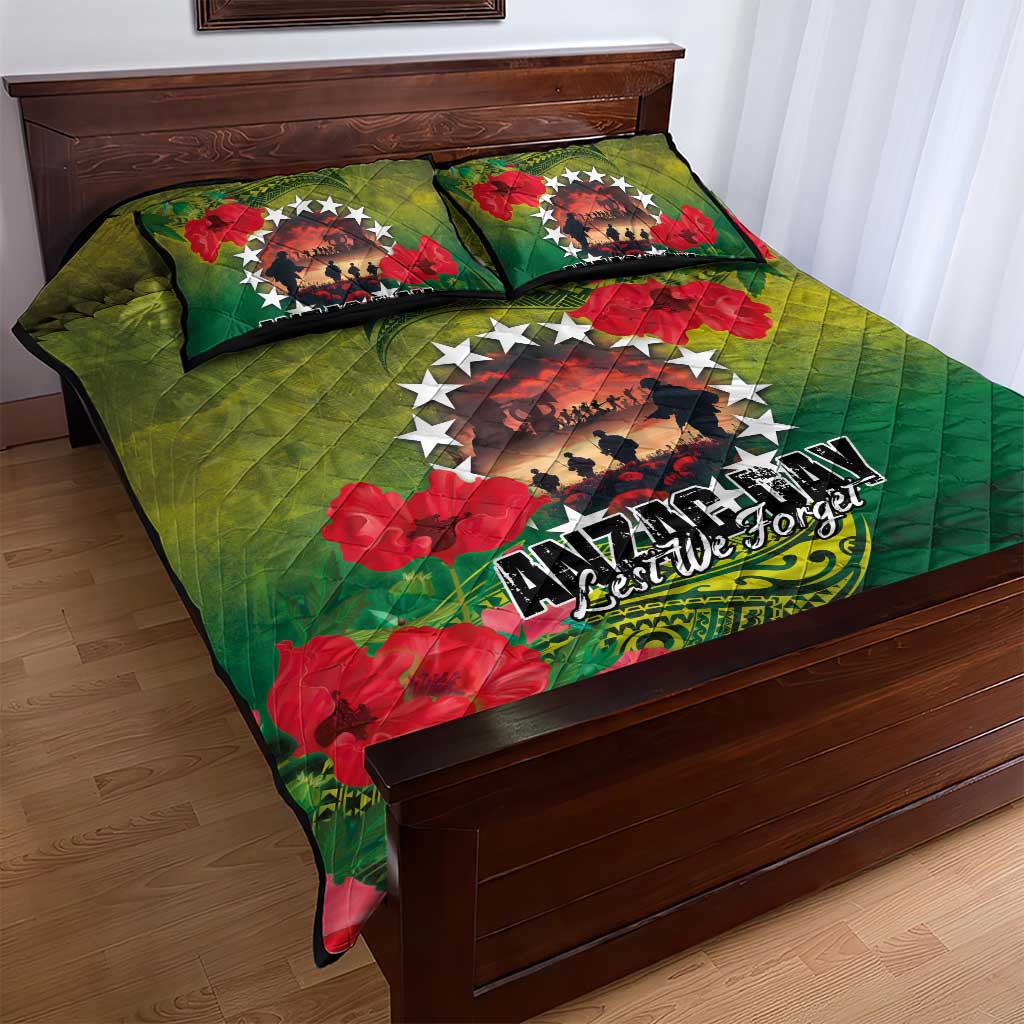 Cook Islands ANDAC Day Quilt Bed Set Honor and Remember Soliders-Forever in My Thoughts Grunge Style LT03 - Polynesian Pride