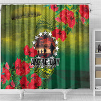 Cook Islands ANDAC Day Shower Curtain Honor and Remember Soliders-Forever in My Thoughts Grunge Style LT03 - Polynesian Pride
