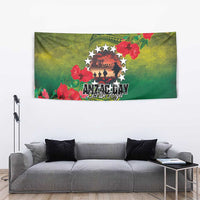 Cook Islands ANDAC Day Tapestry Honor and Remember Soliders-Forever in My Thoughts Grunge Style LT03 - Polynesian Pride