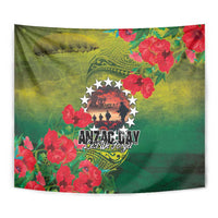 Cook Islands ANDAC Day Tapestry Honor and Remember Soliders-Forever in My Thoughts Grunge Style LT03 - Polynesian Pride