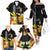 Hawaii King Kamehameha Day Family Matching Off The Shoulder Long Sleeve Dress and Hawaiian Shirt Kanaka Maoli Hibiscus Flower and Kakau Pattern