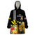 Hawaii King Kamehameha Day Wearable Blanket Hoodie Kanaka Maoli Hibiscus Flower and Kakau Pattern