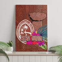 Chamorro Biba Guam Canvas Wall Art Latte Stone Tribal and Hibiscus Flower Tapa Pattern LT03 - Polynesian Pride
