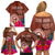 Chamorro Biba Guam Family Matching Off Shoulder Short Dress and Hawaiian Shirt Latte Stone Tribal and Hibiscus Flower Tapa Pattern