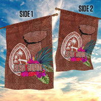 Chamorro Biba Guam Garden Flag Latte Stone Tribal and Hibiscus Flower Tapa Pattern LT03 - Polynesian Pride