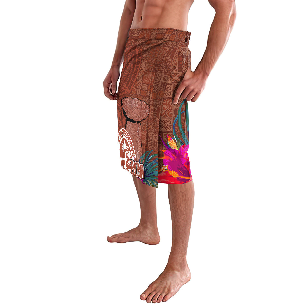 Chamorro Biba Guam Lavalava Latte Stone Tribal and Hibiscus Flower Tapa Pattern LT03 - Polynesian Pride