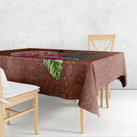 Chamorro Biba Guam Tablecloth Latte Stone Tribal and Hibiscus Flower Tapa Pattern LT03 - Polynesian Pride