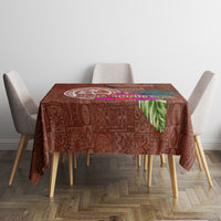 Chamorro Biba Guam Tablecloth Latte Stone Tribal and Hibiscus Flower Tapa Pattern LT03 - Polynesian Pride