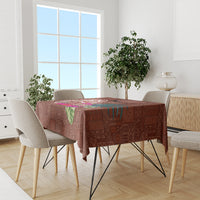 Chamorro Biba Guam Tablecloth Latte Stone Tribal and Hibiscus Flower Tapa Pattern LT03 - Polynesian Pride