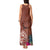 Chamorro Biba Guam Tank Maxi Dress Latte Stone Tribal and Hibiscus Flower Tapa Pattern