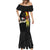 Papua New Guinea Remembrance Day Mermaid Dress Bird of Paradise Plumeria Flower and Polynesian Pattern