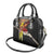 Papua New Guinea Remembrance Day Shoulder Handbag Bird of Paradise Plumeria Flower and Polynesian Pattern