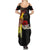 Papua New Guinea Remembrance Day Summer Maxi Dress Bird of Paradise Plumeria Flower and Polynesian Pattern