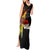 Papua New Guinea Remembrance Day Tank Maxi Dress Bird of Paradise Plumeria Flower and Polynesian Pattern