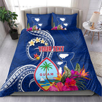 Personalised Guam Liberation Bedding Set Latte Stone and Guahan Seal Jungle Flower LT03 - Polynesian Pride