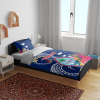 Personalised Guam Liberation Bedding Set Latte Stone and Guahan Seal Jungle Flower LT03 - Polynesian Pride
