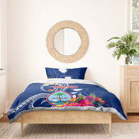 Personalised Guam Liberation Bedding Set Latte Stone and Guahan Seal Jungle Flower LT03 - Polynesian Pride