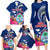 Guam Liberation Family Matching Long Sleeve Bodycon Dress and Hawaiian Shirt Latte Stone and Guahan Seal Jungle Flower