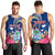 Guam Liberation Men Tank Top Latte Stone and Guahan Seal Jungle Flower