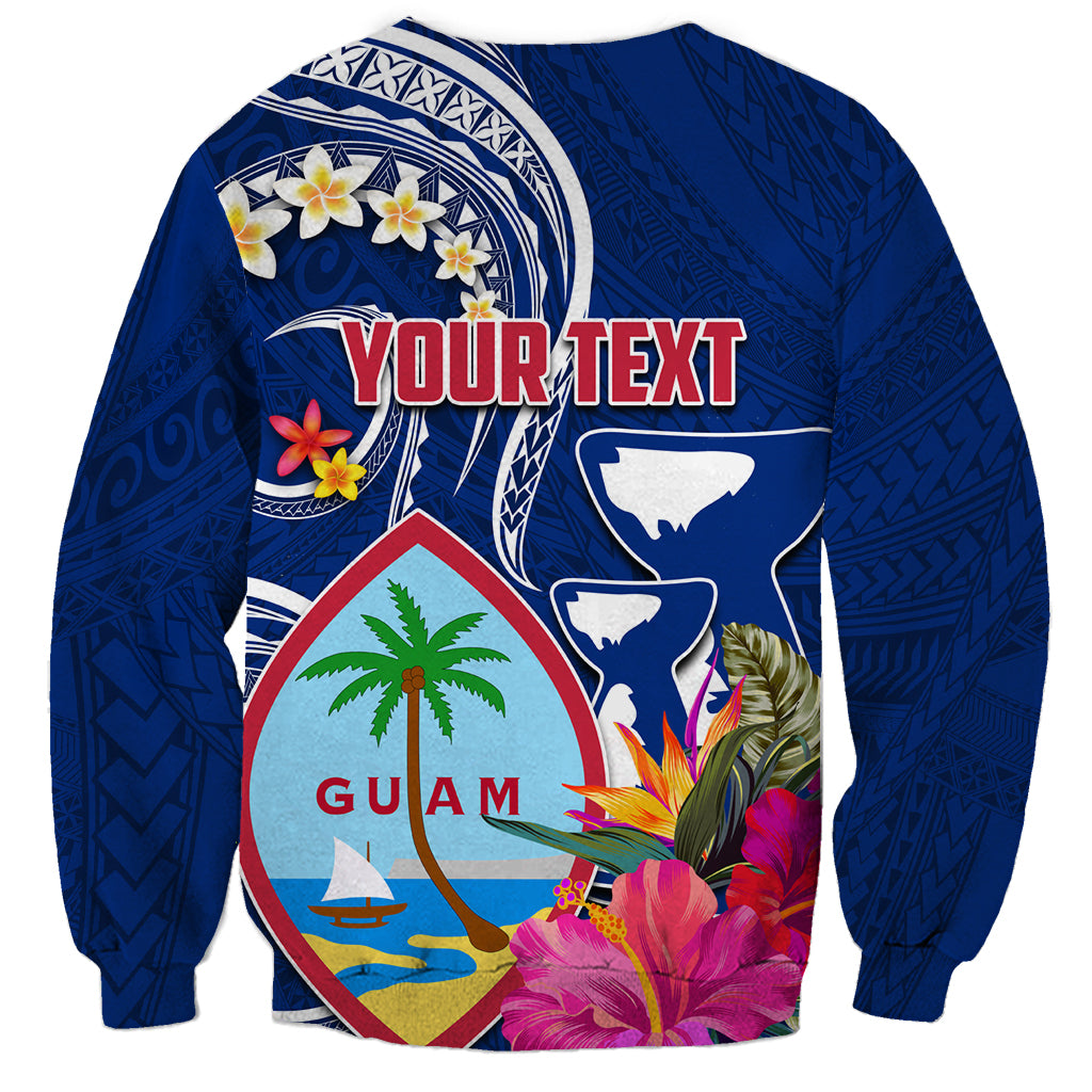 Personalised Guam Liberation Sweatshirt Latte Stone and Guahan Seal Jungle Flower LT03 - Polynesian Pride
