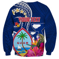 Personalised Guam Liberation Sweatshirt Latte Stone and Guahan Seal Jungle Flower LT03 - Polynesian Pride