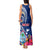 Guam Liberation Tank Maxi Dress Latte Stone and Guahan Seal Jungle Flower