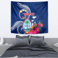 Personalised Guam Liberation Tapestry Latte Stone and Guahan Seal Jungle Flower LT03 - Polynesian Pride