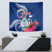 Personalised Guam Liberation Tapestry Latte Stone and Guahan Seal Jungle Flower LT03 - Polynesian Pride