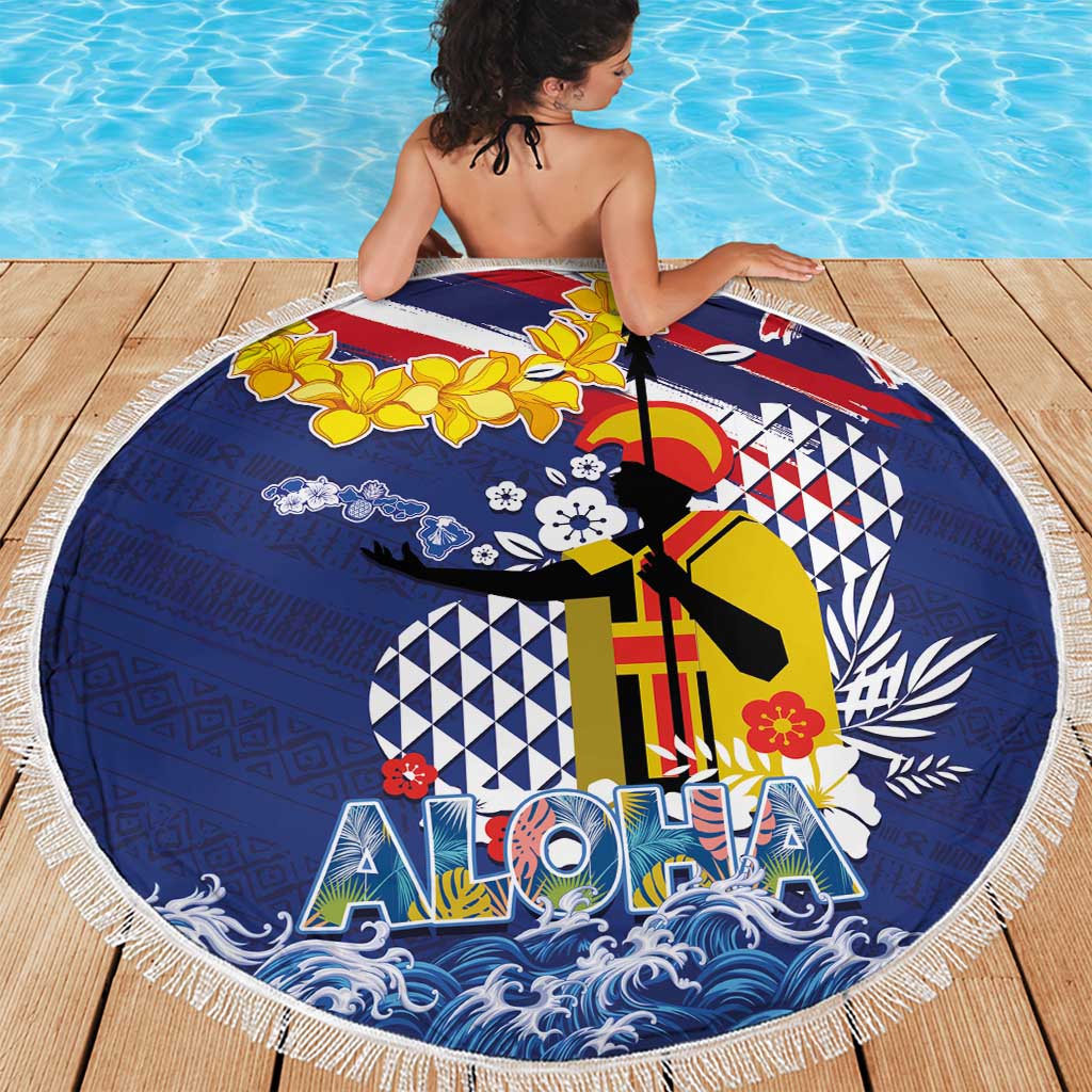 Hawaii King Kamehameha Day Beach Blanket Lei Sea Waves Polynesian Tapa Pattern LT03 - Polynesian Pride