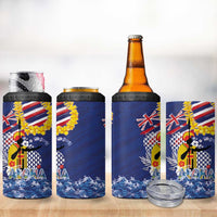 Hawaii King Kamehameha Day 4 in 1 Can Cooler Tumbler Lei Sea Waves Polynesian Tapa Pattern LT03 - Polynesian Pride