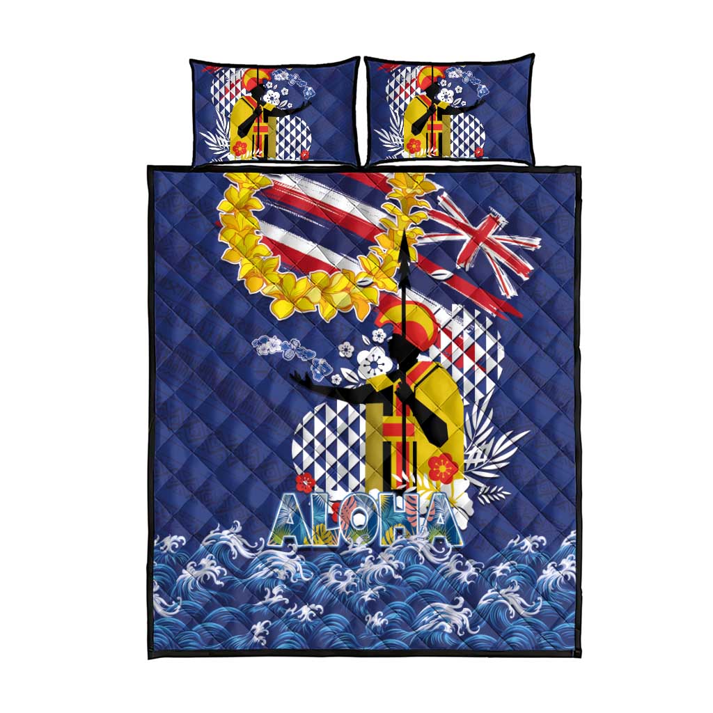 Hawaii King Kamehameha Day Quilt Bed Set Lei Sea Waves Polynesian Tapa Pattern LT03 - Polynesian Pride