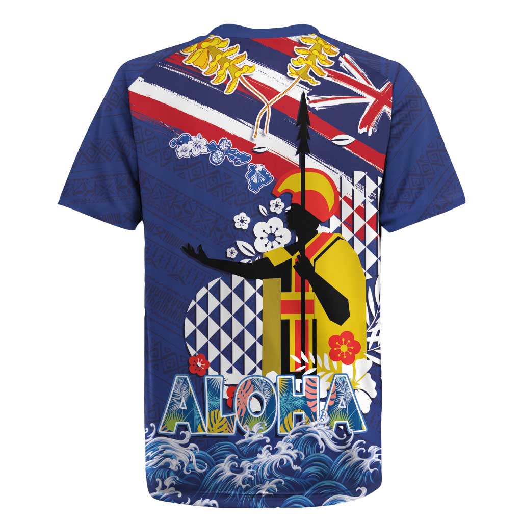 Hawaii King Kamehameha Day Rugby Jersey Lei Sea Waves Polynesian Tapa Pattern LT03 - Polynesian Pride