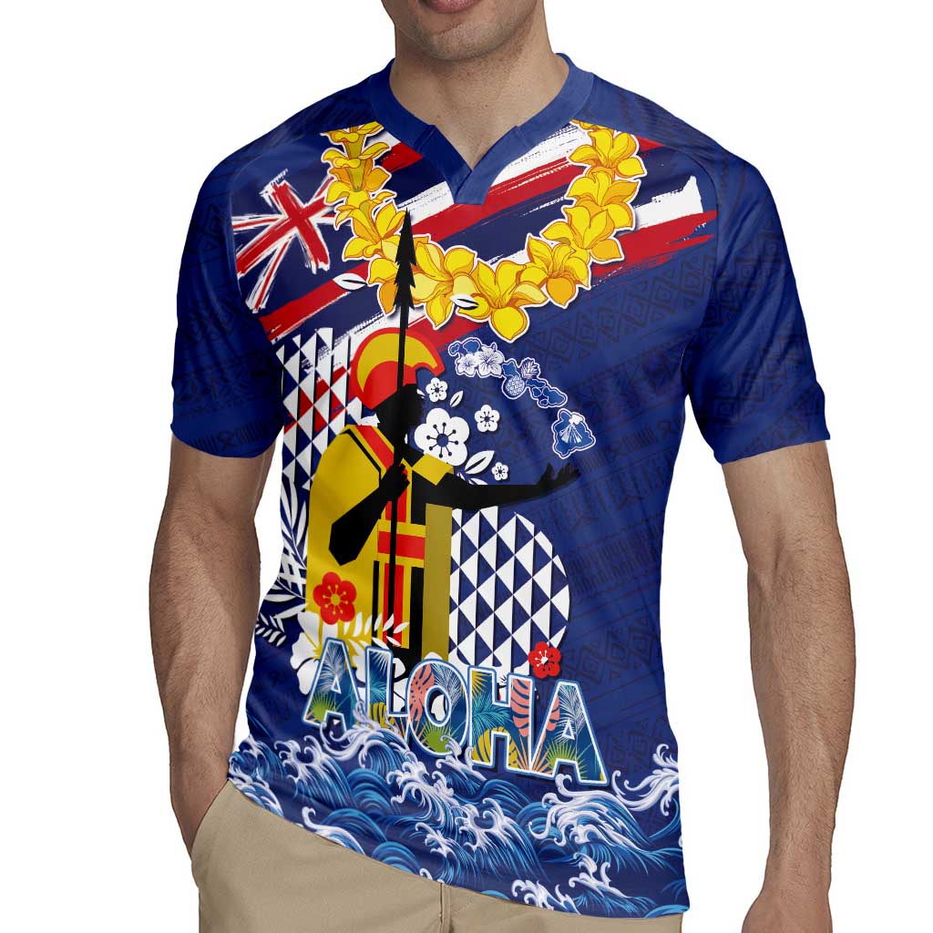 Hawaii King Kamehameha Day Rugby Jersey Lei Sea Waves Polynesian Tapa Pattern LT03 - Polynesian Pride