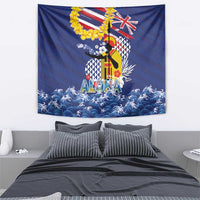 Hawaii King Kamehameha Day Tapestry Lei Sea Waves Polynesian Tapa Pattern LT03 - Polynesian Pride