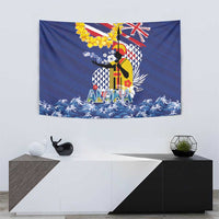 Hawaii King Kamehameha Day Tapestry Lei Sea Waves Polynesian Tapa Pattern LT03 - Polynesian Pride