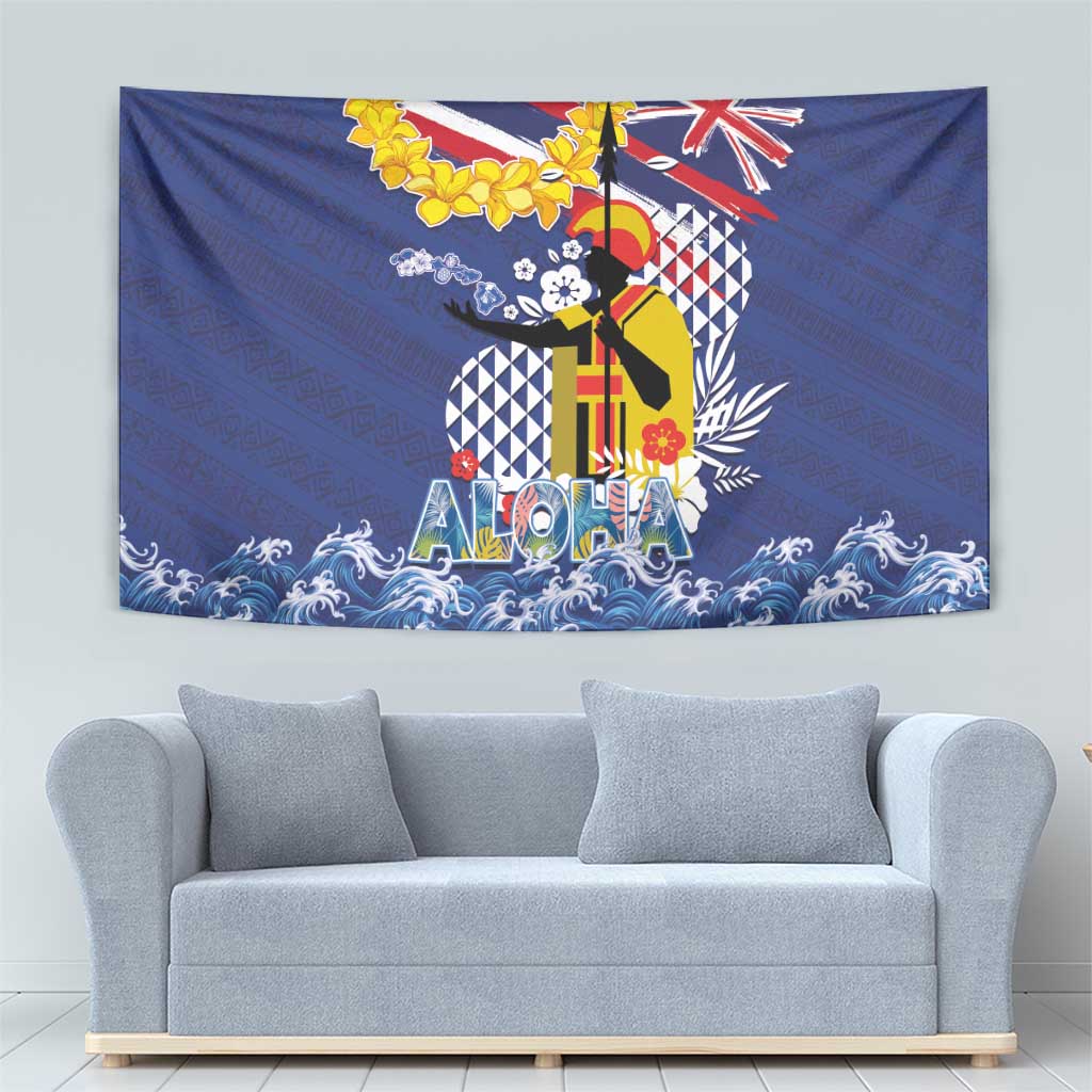 Hawaii King Kamehameha Day Tapestry Lei Sea Waves Polynesian Tapa Pattern LT03 - Polynesian Pride