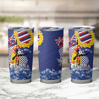 Hawaii King Kamehameha Day Tumbler Cup Lei Sea Waves Polynesian Tapa Pattern LT03 - Polynesian Pride