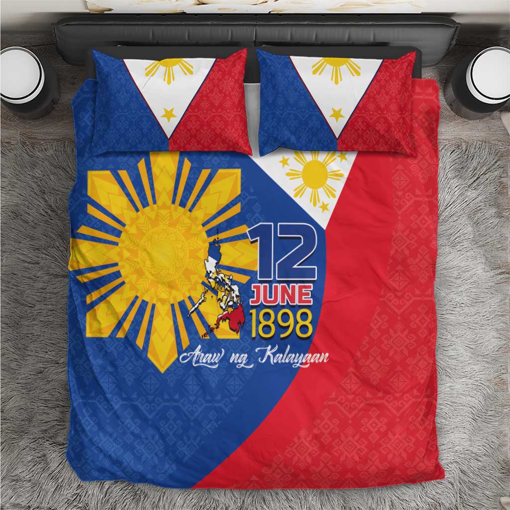 Philippines Independence Day Bedding Set Araw ng Kalayaan Polynesian Sun and YAKAN Pattern LT03 Blue - Polynesian Pride