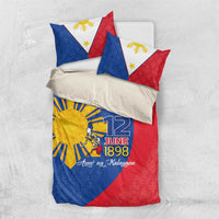 Philippines Independence Day Bedding Set Araw ng Kalayaan Polynesian Sun and YAKAN Pattern LT03 US Twin 172cm x 218cm Blue - Polynesian Pride