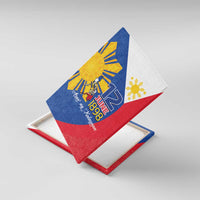 Philippines Independence Day Canvas Wall Art Araw ng Kalayaan Polynesian Sun and YAKAN Pattern LT03 With Frame Blue - Polynesian Pride